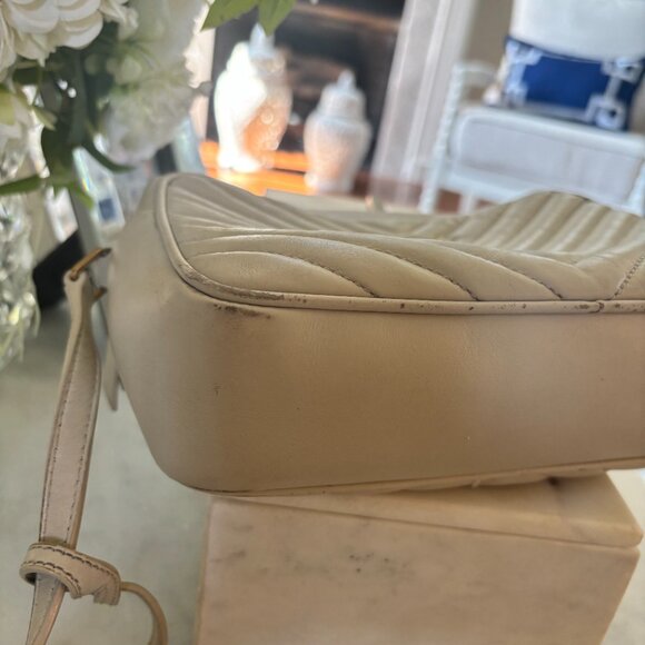 Yves Saint Laurent Cream Quilted Camera Crossbody Bag - Picture 7 of 9